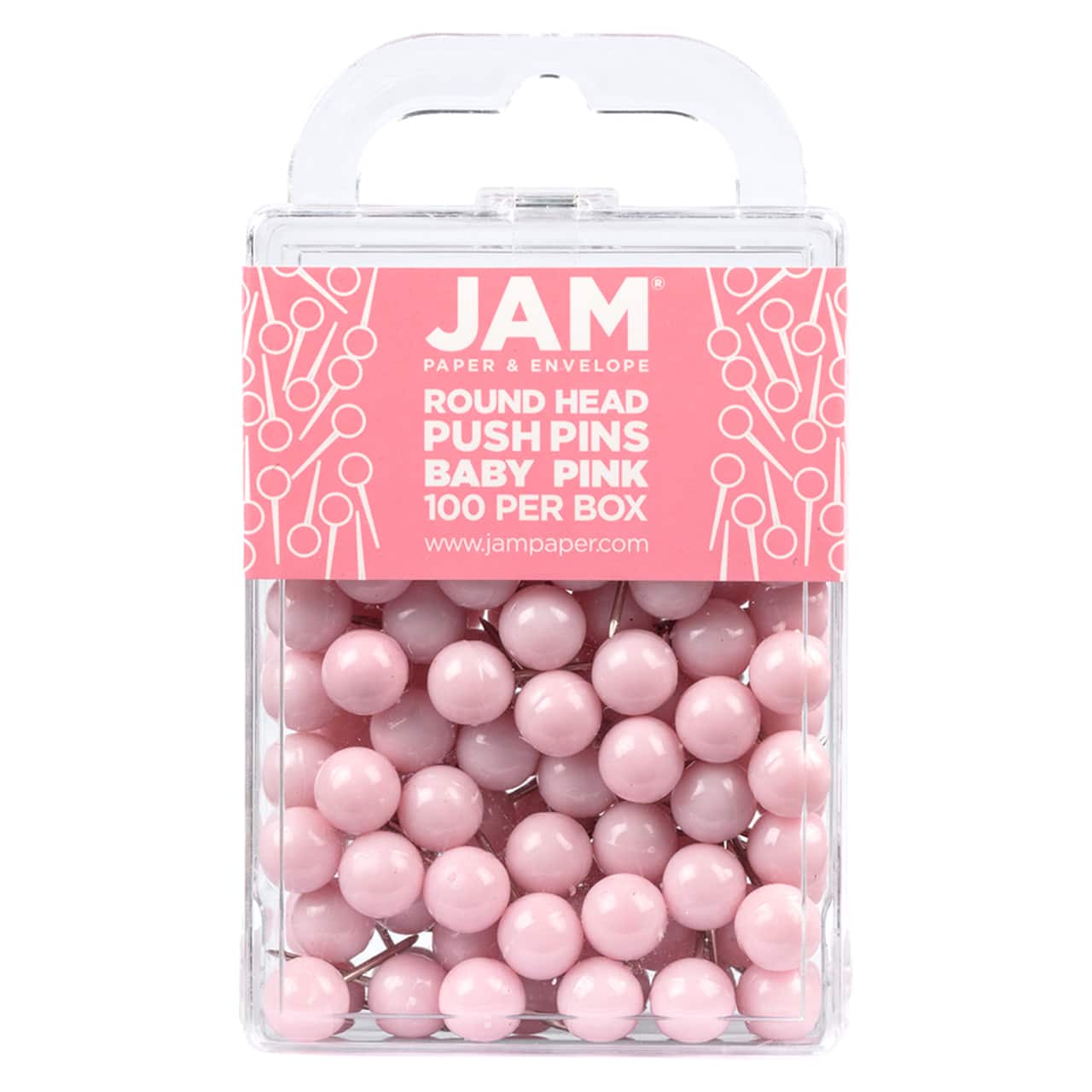 JAM Paper Colorful Round Push Pins, 100ct.